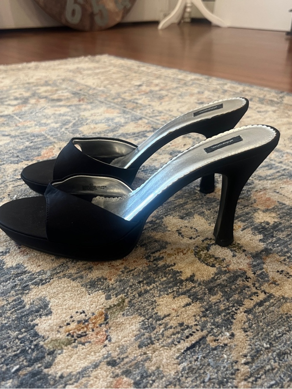 Xhilaration Black High Heel Slide Sandals - Women's Elegant Evening Mules - Picture 6 of 12